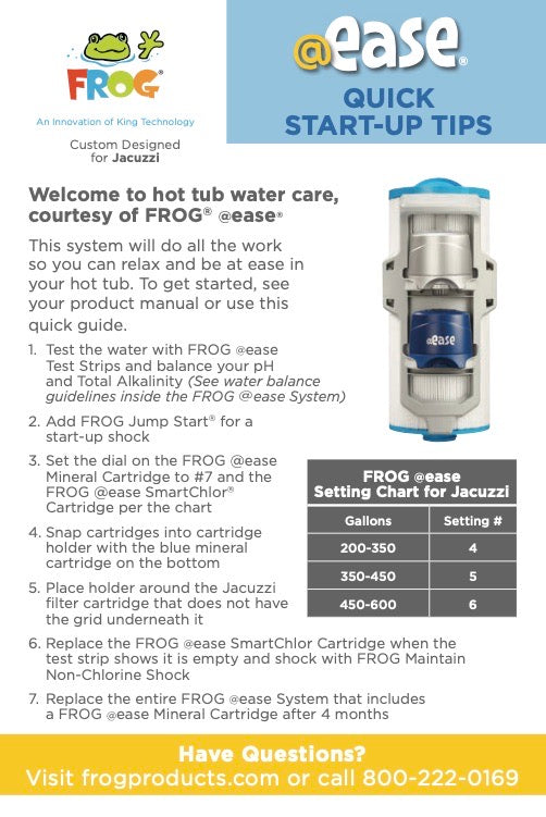 Frog® @Ease® Sanitizing System for Jacuzzi® J-300™, J-400™ and J-500™ models PN#6473-294